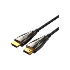 Кабель мультимедійний HDMI to HDMI 20.0m V2.0 Optical 4K 60Hz 18Gbps Dolby 7.1 PVC Black Zinc Alloy VENTION (ALABQ)