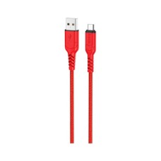 Дата кабель USB 2.0 AM to Micro 5P 1.0m 2.4A nylon X59 red HOCO (6931474744906)