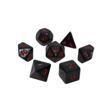 Набір кубиків для настільних ігор Games 7 Days Opaque 7 Dice Set - Black (w-red) (7 шт.) (g7dopaq08)