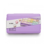 Гуашеві фарби HIMI Jelly Cup 18 кольори по 30 мл, Пастельні, фіолетовий пластик.пенал (6976939682584)