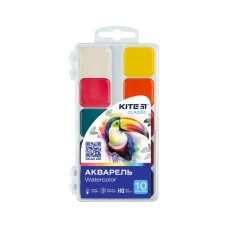 Акварельні фарби Kite Classic, 10 кольорів (K-060)