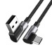 Дата кабель USB 2.0 AM to USB-C 3.0m 3A 90° corner US176 black UGREEN (70875)