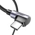 Дата кабель USB 2.0 AM to USB-C 3.0m 3A 90° corner US176 black UGREEN (70875)