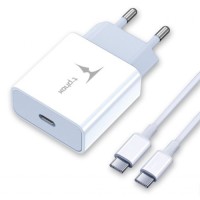 Зарядний пристрій T-Phox PD 18W Charger + Type-C-C 60W cable 1m (White) (T-P01(W)+Type-C)