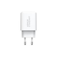Зарядний пристрій Armorstandart 1xUSB-C PD20W + 1xUSB QC3.0 GaN white (ARM87067)