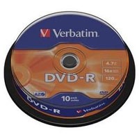 Диск DVD Verbatim 4.7Gb 16X CakeBox 10шт (43523)