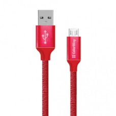 Дата кабель USB 2.0 AM to Micro 5P 2.0m red ColorWay (CW-CBUM009-RD)