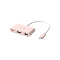 Концентратор J5create USB-C 3-in-1 1xHDMI + 1xUSB 3.2 + 1xUSB-C PD100W pink (JCA379ER-N)