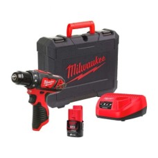 Шуруповерт Milwaukee M12 BDD-201C, 30 Нм, 2Ah, кейс (4933479439)