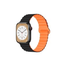 Ремінець до смарт-годинника Drobak Silicone Magnetic Link для Apple Watch All Series Ultra 2 49/45/44/42mm Black Orange (898930)