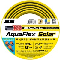 Шланг для поливу 2E AquaFlex Solar, 1/2", 30м, 4 шари, 13бар, -10…+60°C, зрошувач, конектор, адаптер 2в1 (2E-GHE12SR30)