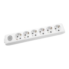 Колодка для подовжувача Panasonic X-tendia із заземленням 6 гнізд, сіра (WLTA04602GR-UA)