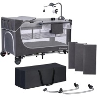 Дитячий манеж Kinderkraft кровать Leody с пеленатором Grey (5902533917952)