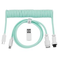 Дата кабель USB-C + USB A to USB-C 1.36m Coiled Aviator mint Keychron (CAB18_KEYCHRON)