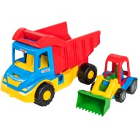 Спецтехніка Tigres "Multi truck" вантажівка з трактором жовтий (39219)