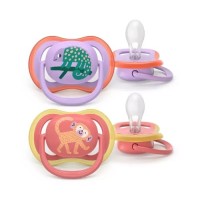 Пустушка Philips AVENT Ultra Air 18+ місяців 2 шт фіолетово-кораллов (SCF349/47)
