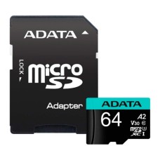 Карта пам'яті ADATA 64GB microSD class 10 UHS-I U3 V30 A2 Premier Pro SD 6.0 (AUSDX64GUI3V30SA2-RA1)