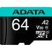 Карта пам'яті ADATA 64GB microSD class 10 UHS-I U3 V30 A2 Premier Pro SD 6.0 (AUSDX64GUI3V30SA2-RA1)