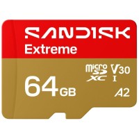Карта пам'яті SanDisk 64GB microSDXC C10 UHS-I U3 A2 V30 R170/W80MB/s Extreme GO (SDSQXGN-064G-GN6MN)