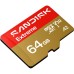 Карта пам'яті SanDisk 64GB microSDXC C10 UHS-I U3 A2 V30 R170/W80MB/s Extreme GO (SDSQXGN-064G-GN6MN)