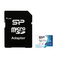 Карта пам'яті Silicon Power 64Gb microSDXC U3 A1 V30 Superior Color 100R/80W + adapter (SP064GBSTXDU3V20AB)