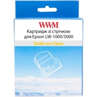 Стрічка для принтера етикеток WWM для Epson LW-1000/5000 36mm х 8m Gold-on-Clear (WWM-ST36Z)