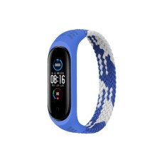 Ремінець до фітнес браслета BeCover Elastic Nylon Style для Xiaomi Mi Smart Band 5/6 (Size S) Blue-White (706140)