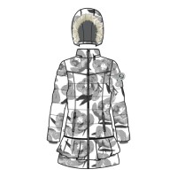 Пальто дитяче Huppa WHITNEY 12460030 білий з принтом 134 (4741468964065)