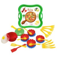 Ігровий набір Tigres набір посуду столовий Піца на підносі 27 елементів жовтий (39897)