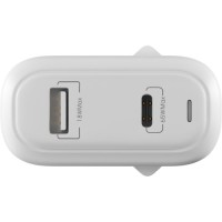 Зарядний пристрій Globex GaN 1xUSB + 1xUSB-C 65W FastPower white (GaN65WAC)