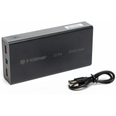 Батарея універсальна Hölmer NRG-01 Rabbit 20000mAh 22.5W Black (NRG-01 Rabbit)