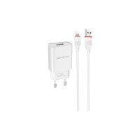 Зарядний пристрій BOROFONE BA20A Sharp charger set(Lightning) White (BA20ALW)