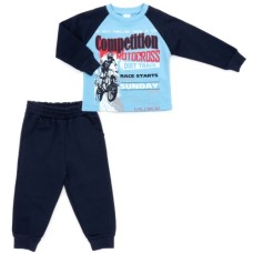 Піжама дитяча Bimbi утеплена з мотоциклом (1804-104B-blue)