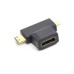 Перехідник HDMI (F) to mini HDMI (M) / micro HDMI (M) PowerPlant (CA912056)