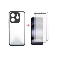 Чохол до мобільного телефона Dengos Kit Xiaomi Redmi Note 14 5G Matte + 2 pcs glass (Black) (DG-CTG2P-01)