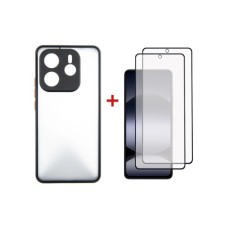 Чохол до мобільного телефона Dengos Kit Xiaomi Redmi Note 14 5G Matte + 2 pcs glass (Black) (DG-CTG2P-01)