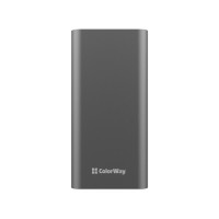 Батарея універсальна ColorWay 20 000 mAh PD/20W, QC/3.0, USB-C/Micro-USB/Lightning/USB-A max.22.5W Gray (CW-PB200LPH3GR-PDD)