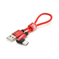 Дата кабель USB 2.0 AM to USB-C 0.2m 2.4A red VEGGIEG (YT-UT-20R)