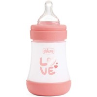 Пляшечка для годування Chicco Perfect 5 Love із силіконовою соскою 0+ міс. 150 мл Рожева (20211.11.40)
