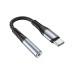 Перехідник USB-C M to 3.5mm F LS33 metal gray HOCO (6931474761163)