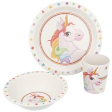 Набір дитячого посуду Stor Unicorns, Bamboo Set (Stor-01005)