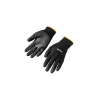 Захисні рукавиці Tolsen поліестер з ПУ покриттям чорні XXL (11) (45508)