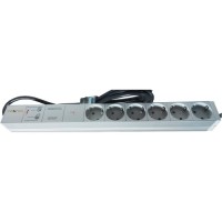 Силовий блок Conteg 19" 1U 6xSchuko, фільтр ВЧ, з кабелем 3м (DP-RP-06-SCHUPH)