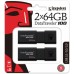 USB флеш накопичувач Kingston 2x64GB DataTraveler 100 G3 USB 3.0 (DT100G3/64GB-2P)