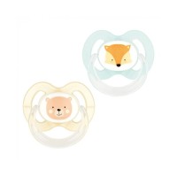 Пустушка Baby-Nova Forest Animals 6-18 міс. персикова/бирюзова 2 шт (3962321)