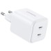 Зарядний пристрій Ugreen X526 2xUSB-C PD45W GaN white (65154)
