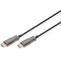 Кабель мультимедійний HDMI M to HDMI M 30m 4K AOC hybrid-fiber black Digitus (AK-330125-300-S)