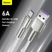 Дата кабель USB 3.1 AM to USB-C 2.0m 6.0A 66W Cafule Series Metal White Baseus (CAKF000202)