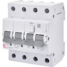 Диференціальний автоматичний вимикач ETI KZS-4M 3p+N C 16/0,03 тип AC (6kA)