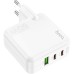 Зарядний пристрій HOCO C115A Header 2xUSB-C PD65W + 1xUSB QC3.0 GaN White (6931474798312)